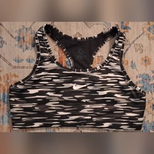 Nike Dri-FIT Black & White Camo Sports Bra